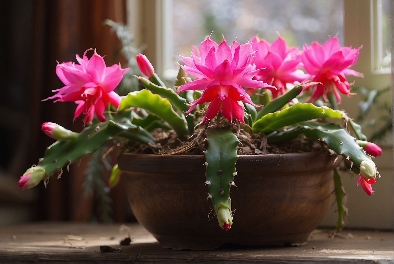 When is the natural blooming period for Christmas cactus